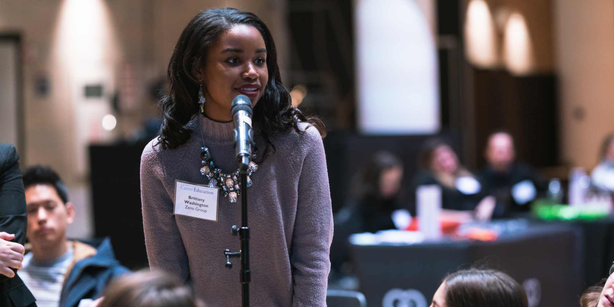 Employer speaking to an audience