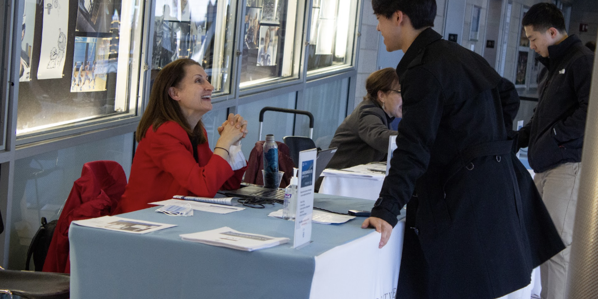 Career Counselor Greeting a Student