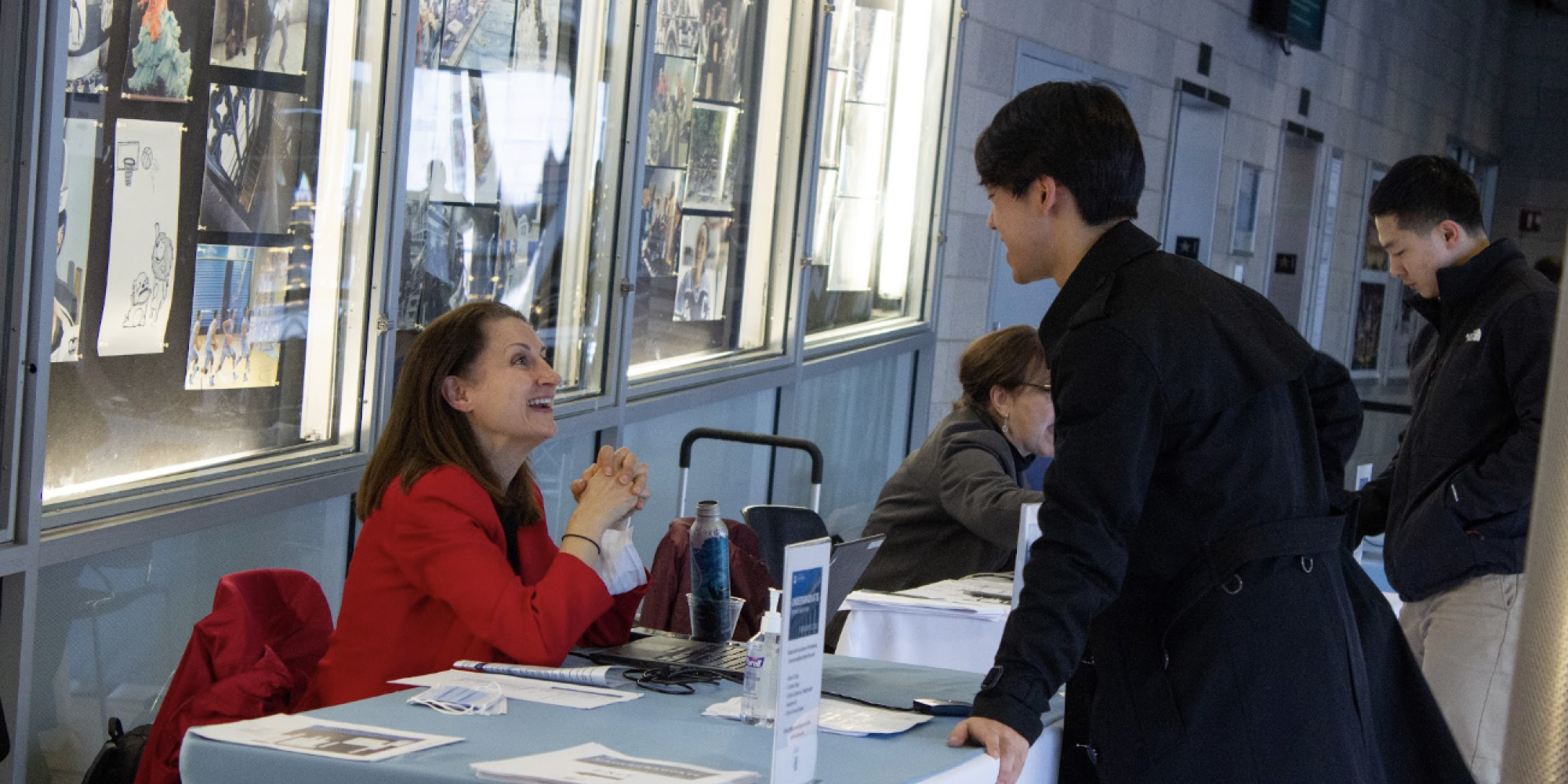 Career Counselor Greeting a Student