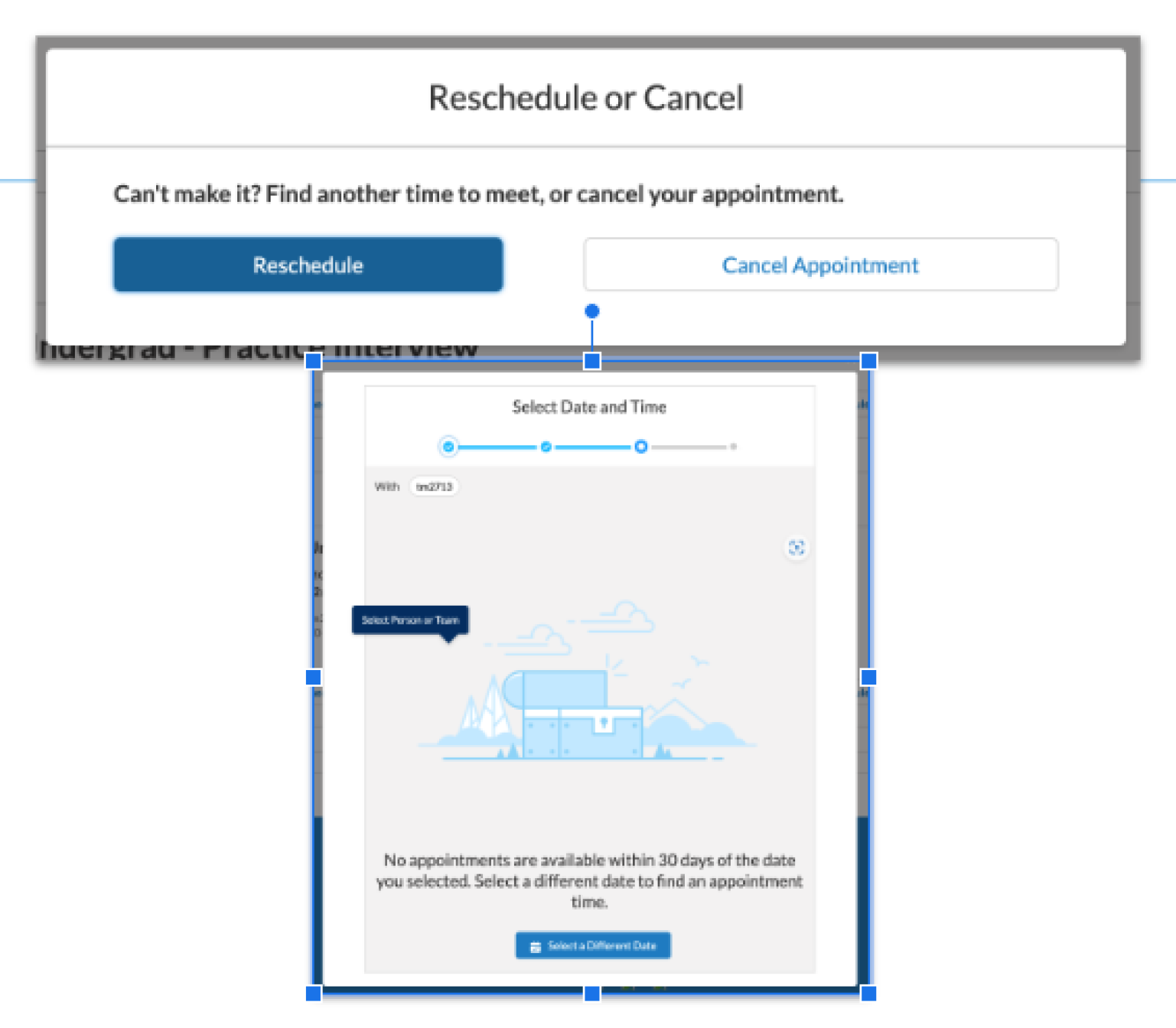 an example of rescheduling an appointment