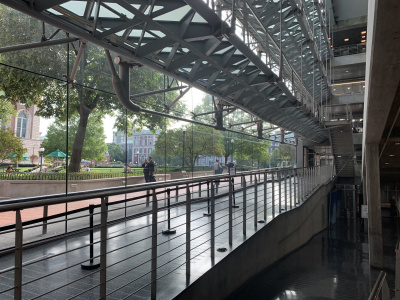 Interior shot of Lerner Hall ramp