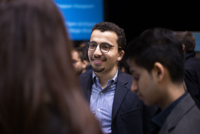 Man smiling at the career fair