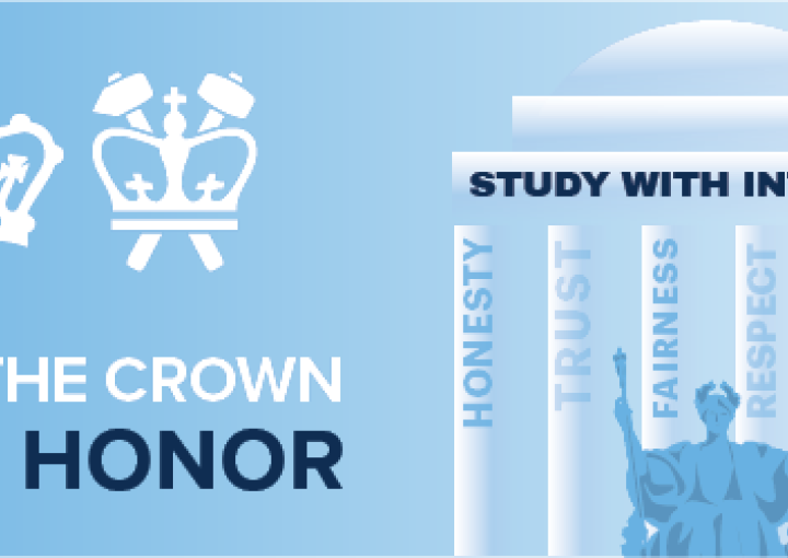 Academic Integrity Icon: "Wear the Crown with Honor: Study with Integrity"